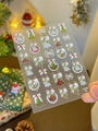 Détails d'autocollants 3D pour ongles de Noël avec cloches et sapins, modèle YT3990 - Relief YT3990
