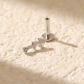 925 silver arrow stud earring with white zircon and flat back screw post - Silver (Sagittarius)