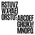 3-inch black vinyl alphabet and punctuation stickers with bold DIY letters on white sheets - Letters (P62)