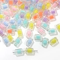 Colorful acrylic column beads with transparent outer shell for DIY jewelry making - Multicolor Transparent Cylindrical (50pcs)