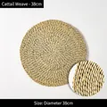 Decorazione murale rotonda in seagrass 38cm con motivo a spirale e trama intrecciata - Decorazione da Parete in Tifa 38cm