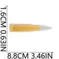 Close-up of golden bullet embroidery patch with precise size labels and 3D stitch texture - Bullet Style (No. 5)