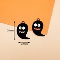 Black enamel ghost charm for Halloween DIY jewelry making with 28mm by 22mm dimensions - 9# Black Little Ghost