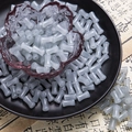 Bamboo shaped light blue glass beads for DIY jewelry and handmade bracelets - Silver Grey (Solid 6x12mm)