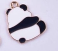 Cute panda head enamel charm in gold finish for DIY jewelry making and earring crafts - Panda Back View