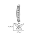 Bauchnabelpiercing Titan Schmetterling mit Zirkonia Einlage und Maßen auf Weiß - Schmetterling-Anhänger-Stil (T2533-4#Silber) / Silber