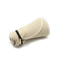 Foldable beige straw sun hat with black elastic cord for portable outdoor travel and beach use - One Size / Beige
