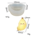 Banana shaped silicone mold for DIY candles and soaps with specific dimensions and weight - C7 Cute Fatty Banana