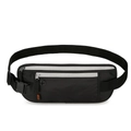 Black slim running waist pack with RFID protection and headphone port in durable nylon - Dark Grey