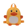 Cute yellow duck toddler backpack for girls aged 1-5 with cartoon 3D animal design - Yellow