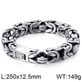 Bracciale da uomo in acciaio al titanio argento stile punk, misura 250x12,5mm e peso 149g - 13mm Colore Acciaio (KB111152-BD)