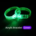 Glow-in-the-dark green LED acrylic bracelet with bubble texture for concerts - Green