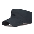 Dark grey quick-dry flat top cap with 3D sports embroidery for outdoor protection - Adjustable / Navy Blue