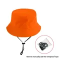 Sombrero de pescador de algodón naranja con correa ajustable a prueba de viento - Naranja