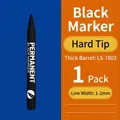Rotulador permanente negro con punta dura de 1-2 mm, resistente al agua y duradero - Negro Punta Dura Individual