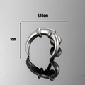 Clou d'oreille croissant en acier argenté avec fermoir haltère, 1,14cm x 1cm - Style Corne de Lune Argentée (S289)