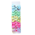 6-piece baby girl hair bow set with mermaid and star patterns on ribbon clips - Style 22