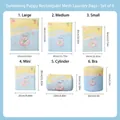 Puppy pattern fine mesh laundry bag set in six sizes from small to large for washing machine - Swimming Dog 6-Piece Set (Mini+S+M+L+Cylindrical+Bra Bag)