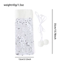 Close-up of white sequined wine bottle cover with faux fur trim and dimensions 13x35cm - Silver