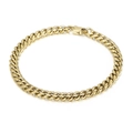 Classic gold-plated Cuban link bracelet for men with polished finish and square clasp - 6mm Gold Bracelet (KB147267-KFC)
