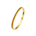 Minimalist 3mm titanium steel gold bangle with colorful enamel and side clasp closure - 5mm / Champagne