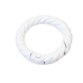 White twisted metal spring ring connector for DIY keychains and bag accessories - Outer Diameter 28mm / Lacquer White