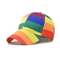 Berretto da baseball in cotone a righe arcobaleno con visiera curva da esterno - Regolabile / Arcobaleno