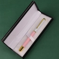 Elegant Morandi pink and white metal business pen set in a premium black gift box - Tender Pink Nib / Boxed