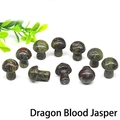 Miniature dragon blood jasper mushroom figurines for home and garden decoration - Dragon Blood Stone