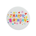 Top view of a round birthday badge featuring colorful Happy Birthday text and stars - Happy Birthday 2 / 58mm