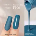 Vernis à ongles bleu paon F106 avec affichage d'effets mats et brillants - F106 Bleu Paon