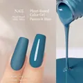 Peacock blue nail gel polish F106 with matte and glossy finish effect display - F106 Peacock Blue