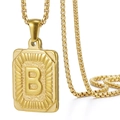 Collana minimalista in acciaio inossidabile placcato oro 18K con ciondolo lettera B - Oro B