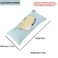 Large blue cat plush pillow toy with catnip, 29cm length for pet biting and cuddling - Large Blue Cat Pillow