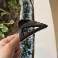 Detail view of large matte black triangular hair claw clip showing textured resin surface - 8cm / Matte Black