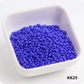 Royal blue 3mm glass seed beads in a white bowl for DIY bracelet jewelry making - KK25 Dark Blue