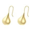 Minimalistische goldene Tropfenohrringe mit Hochglanz-Finish und elegantem Haken - Flacher Wassertropfen (VE1561) / Gold