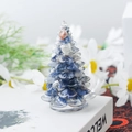 Blue and white crystal resin mini Christmas tree tabletop decoration with sodalite stones - 22 Sodalite
