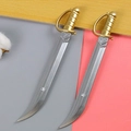 Miniature gold and silver weapon-shaped creative pens with detailed non-slip handles - Handguard Long Blade / 0.5mm