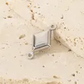 Polierter Rauten-Edelstahlanhänger Verbinder für die Schmuckherstellung 18x10mm - Silberne Raute (KLJ10022-Z)