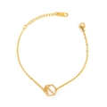 Elegante bracciale in acciaio inossidabile dorato con ciondolo esagonale geometrico - Pendaglio Esagonale Geometrico Dorato (SB21012366G)