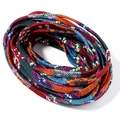 Macro detail of 5mm colorful woven cotton cord with ethnic braided pattern for DIY crafts - 5mm/5 Yards / Mixed Colors #1