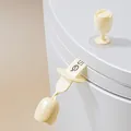Silicone toilet seat lifter set in cream yellow featuring a cute tulip petal design - Tulip Set - Cream Yellow (Regular)
