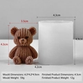 Stampo in silicone per candela orsetto con texture a maglia realistica per DIY - Stampo Orso J-1306
