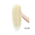 Handheld view of 613 blonde long straight ponytail extension with claw clip attachment - Bleach Blonde (613#)