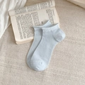 Light blue mesh breathable cotton socks with ribbed texture on an open book - One Size / Blue