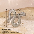 Irregular wavy line open ring in silver finish with adjustable size parameters - Wave Shape Abstract / Steel