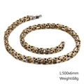 Collana bizantina bicolore oro e argento in acciaio inossidabile, larghezza 6 mm - 18cm / 6mm Bicolore