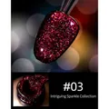 Sparkling deep red glitter gel nail polish in shade #03 with intense reflective finish - 8ml / Colorful Rose Purple