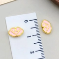 Pendentif nuage rose en émail doré pour bijoux DIY, détail de taille de 1,2 cm - Petit (22425)